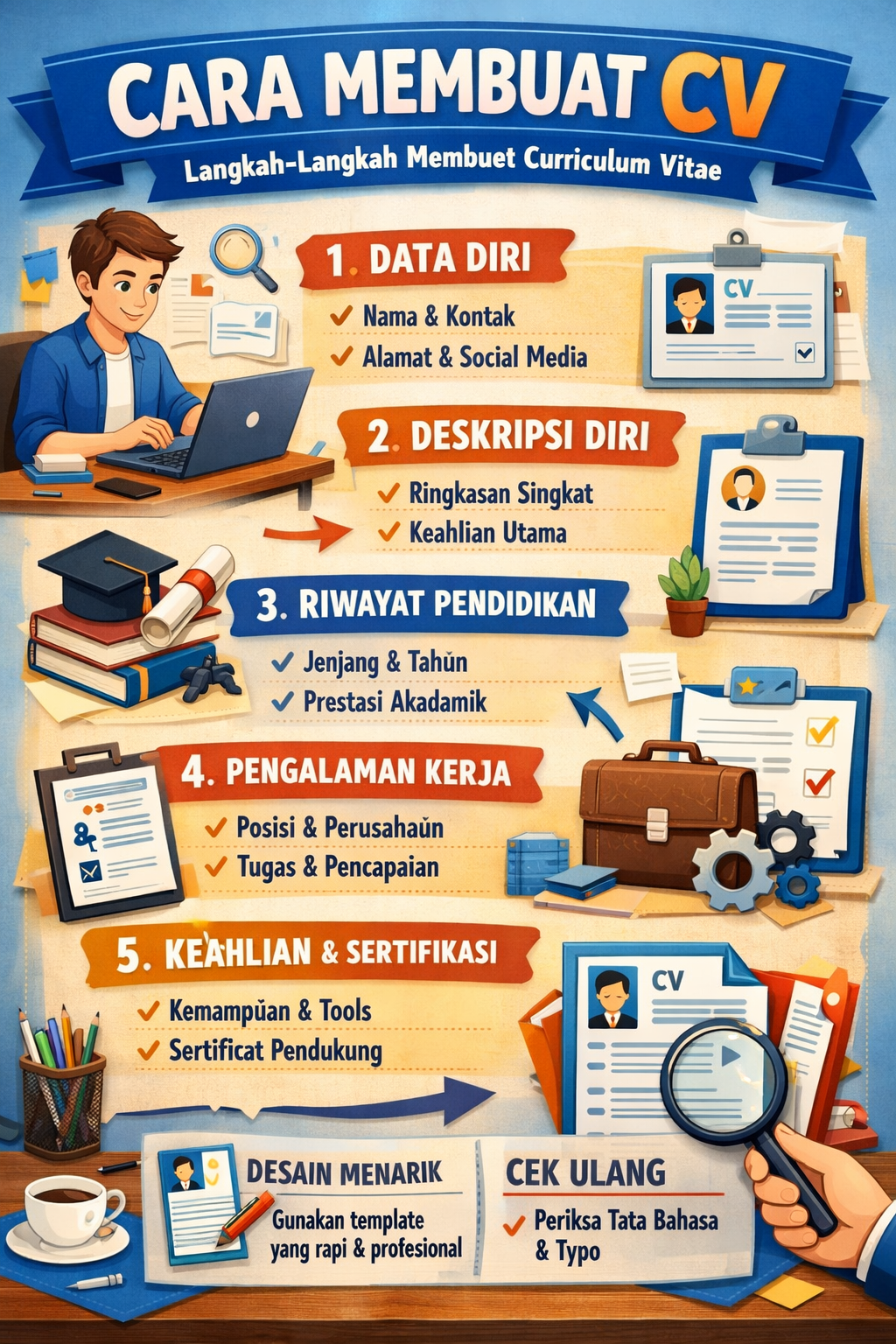 Cara Membuat CV Lamaran Kerja: Panduan Lengkap dan Contoh CV Sederhana